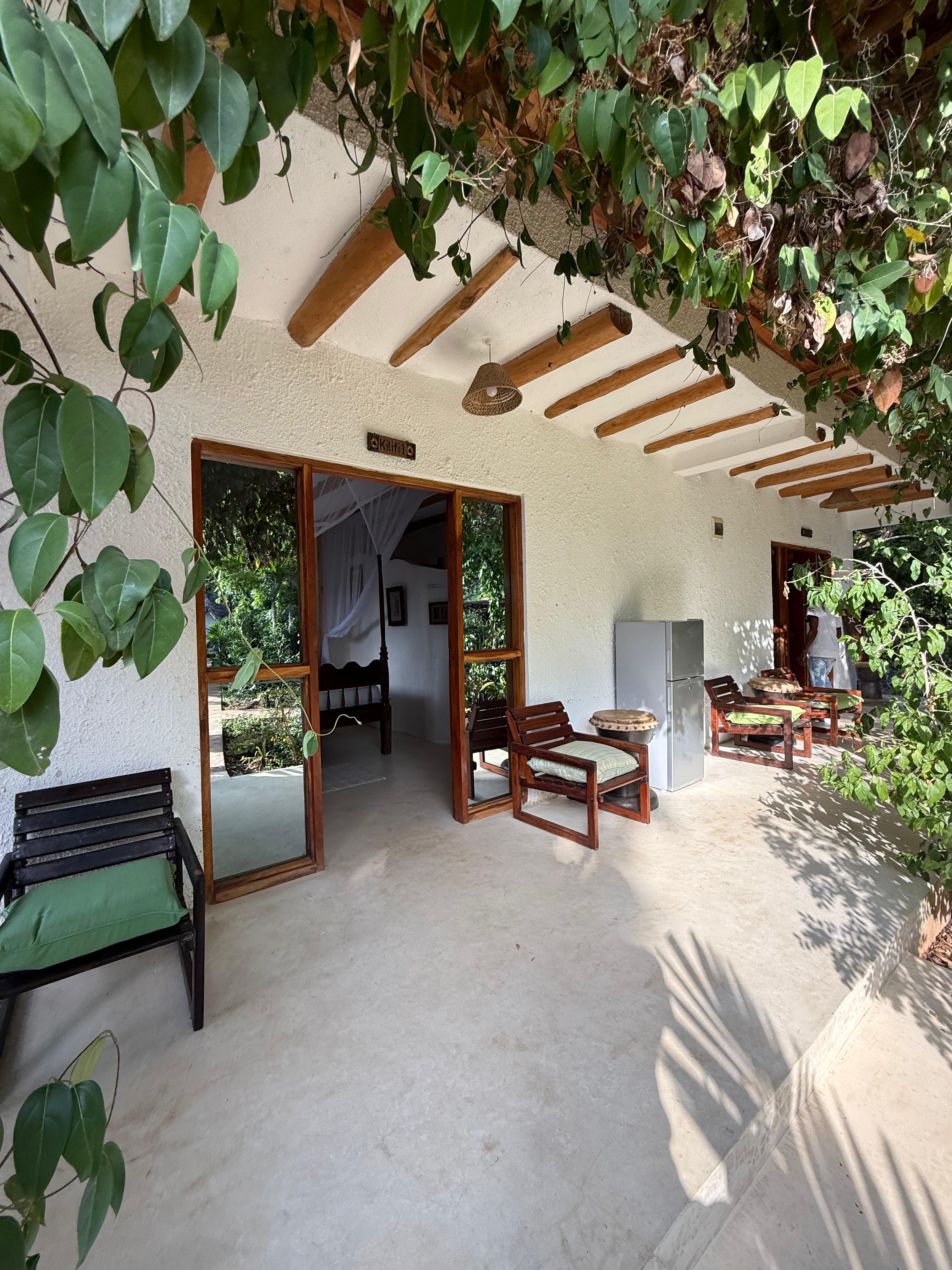 The main verandah, set for morning